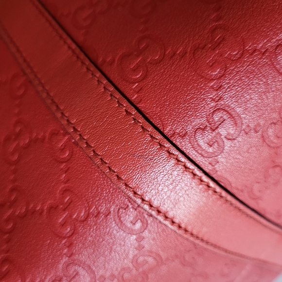 GUCCI RED GUCCISSIMA LEATHER JOY BOSTON HANDBAG - Picture 9 of 11